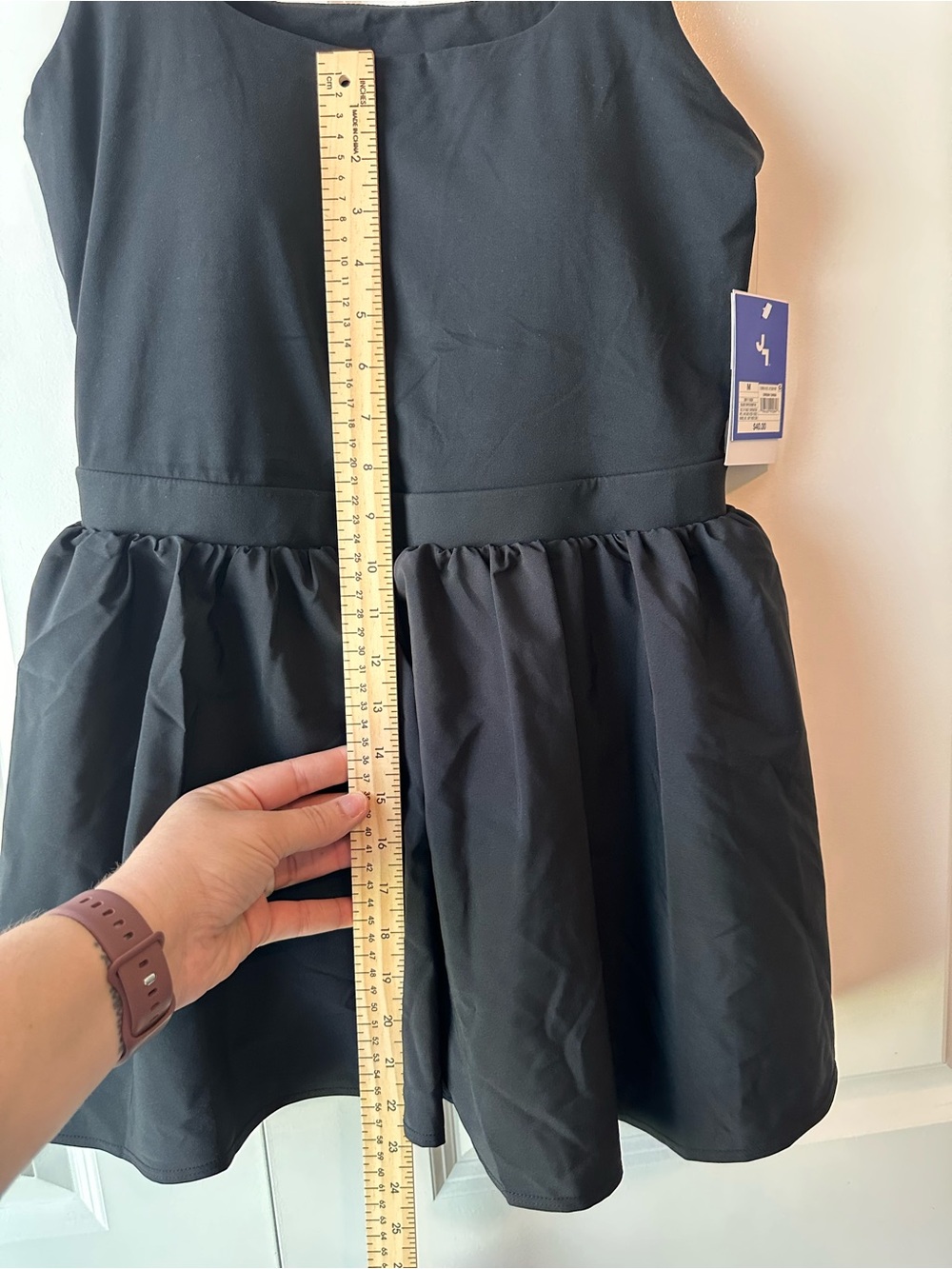 JoyLab Black Sleeveless Tank Dress with Gathered Skirt - Picture 7 of 8